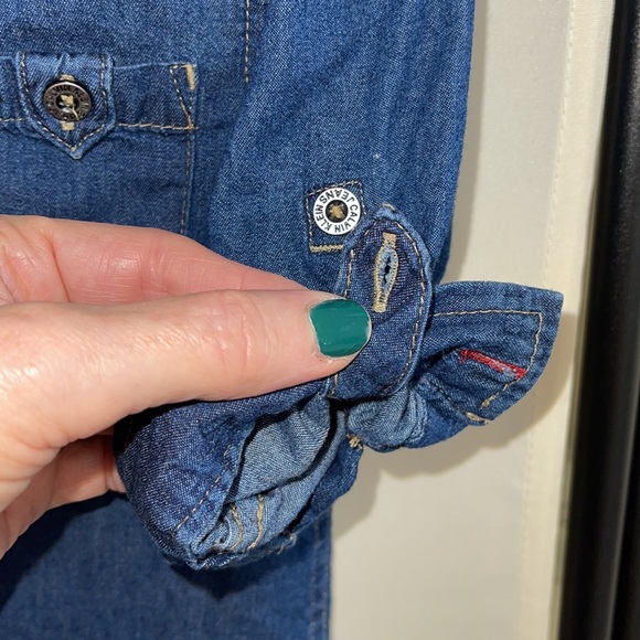 Calvin Klein Denim Button Down Shirt Size 12M EUC - Picture 6 of 11